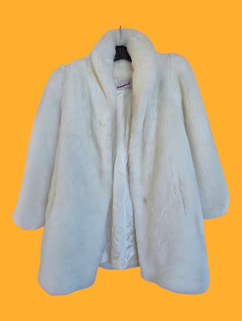 Vtg Donnybrook Faux Fur Coat Ivory Plush Luxurious Soft MADE IN USA 8 Stroller - Picture 4 of 16
